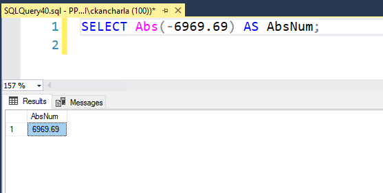 SQL ABS() Function