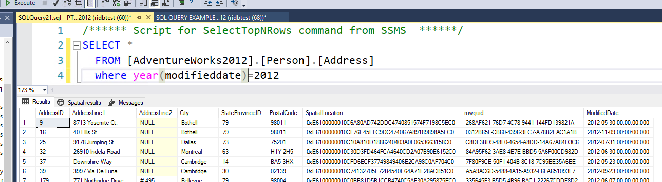 Year Function SQL