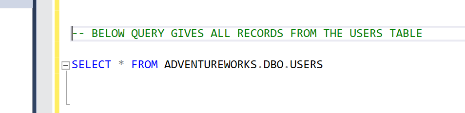 Commenting out a single line in SQL