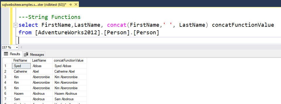 SQL-CONCAT() Funtion