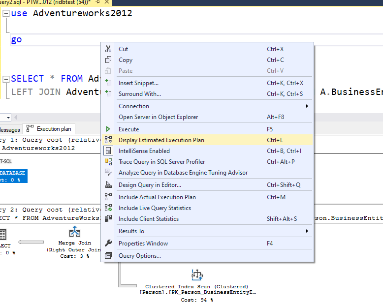 SQL-selecting estimated selection plan