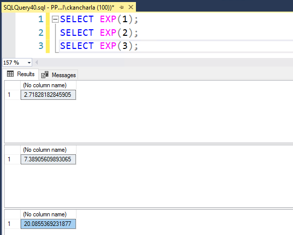 SQL EXP() Function