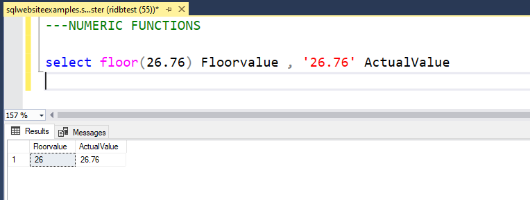 SQL FLOOR() Function