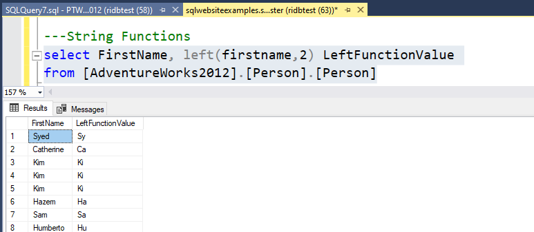 SQL-LEFT() Funtion