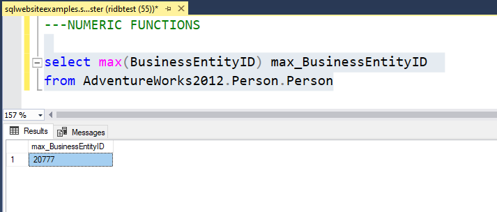 SQL MAX() Function