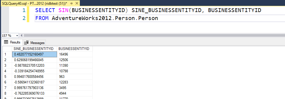 SQL SIN() Function