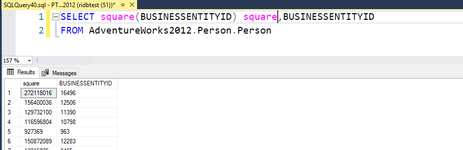 SQL SQUARE() Function
