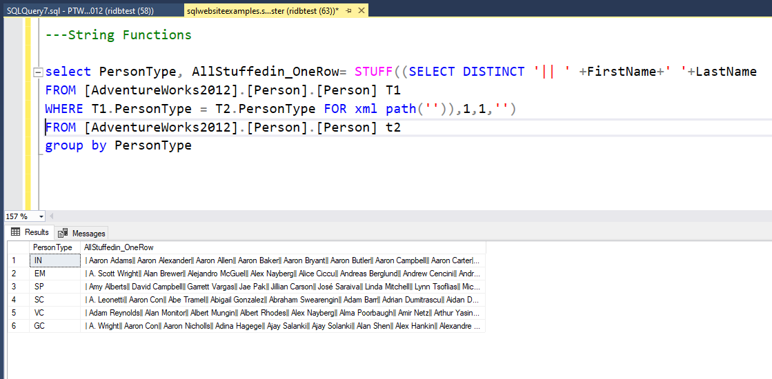 SQL-STUFF() Funtion